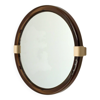 Miroir mural pivotant Space Age en plastique fumé, France années 70