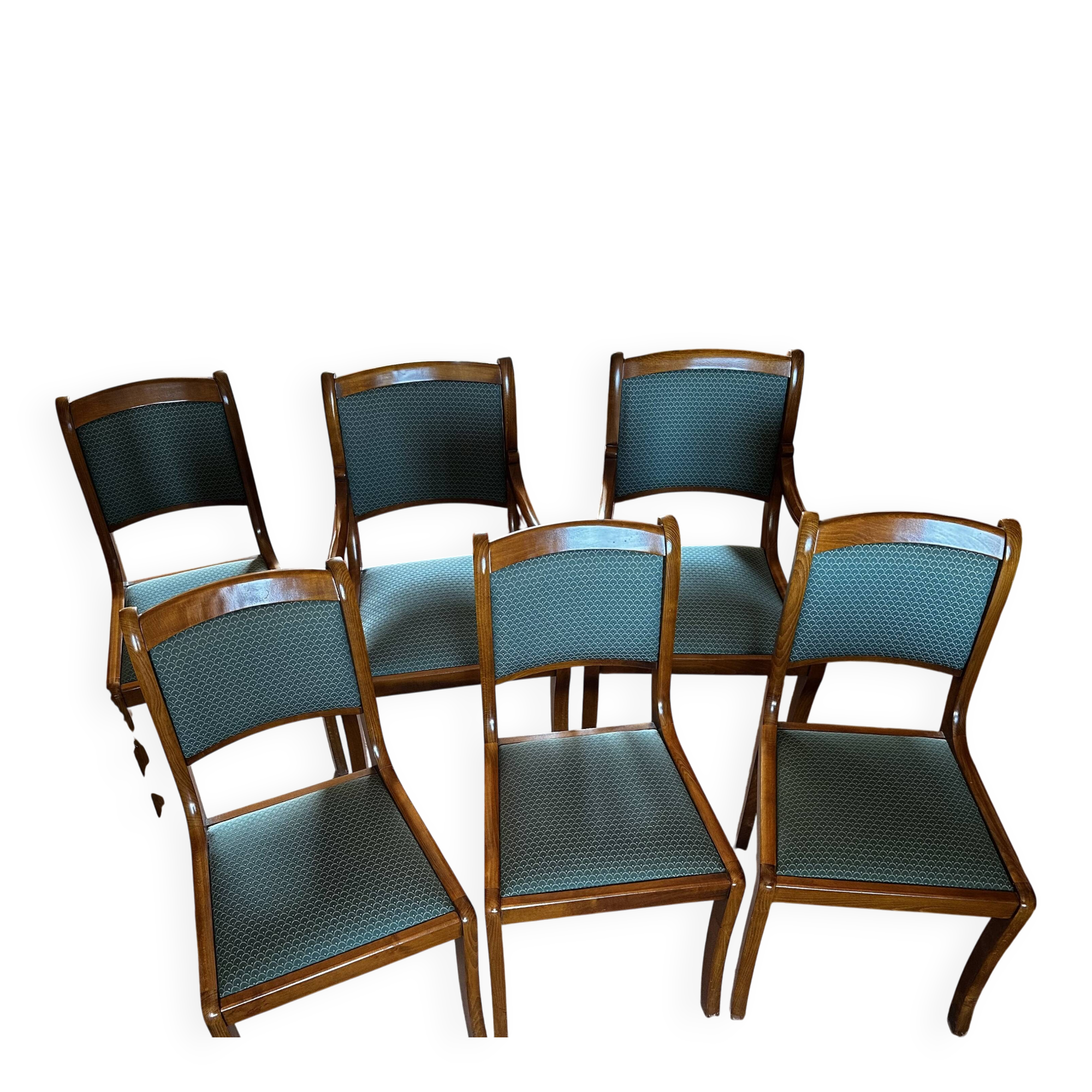 4 chairs and 2 armchairs in cherry wood