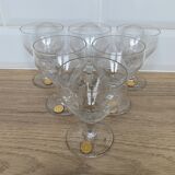 Set of 6 engraved wine glasses