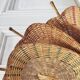 Trio corbeilles osier et bambou vintage