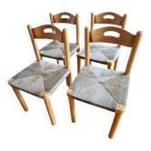 Four wicker chairs. 1960s