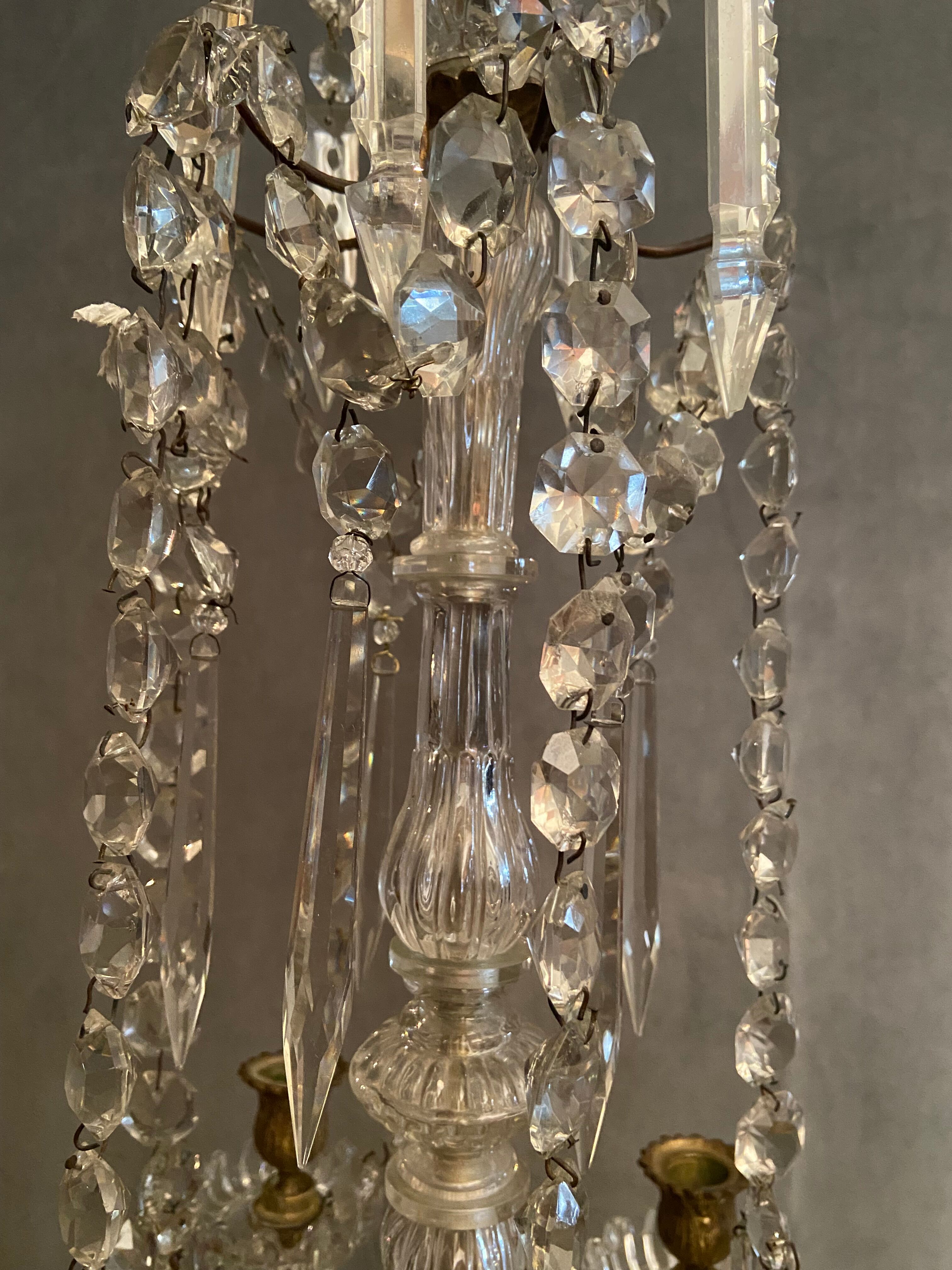 Crystal tassel chandelier signed Baccarat