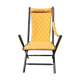 Napoleon III folding chair armchair black wood & vintage yellow fabric