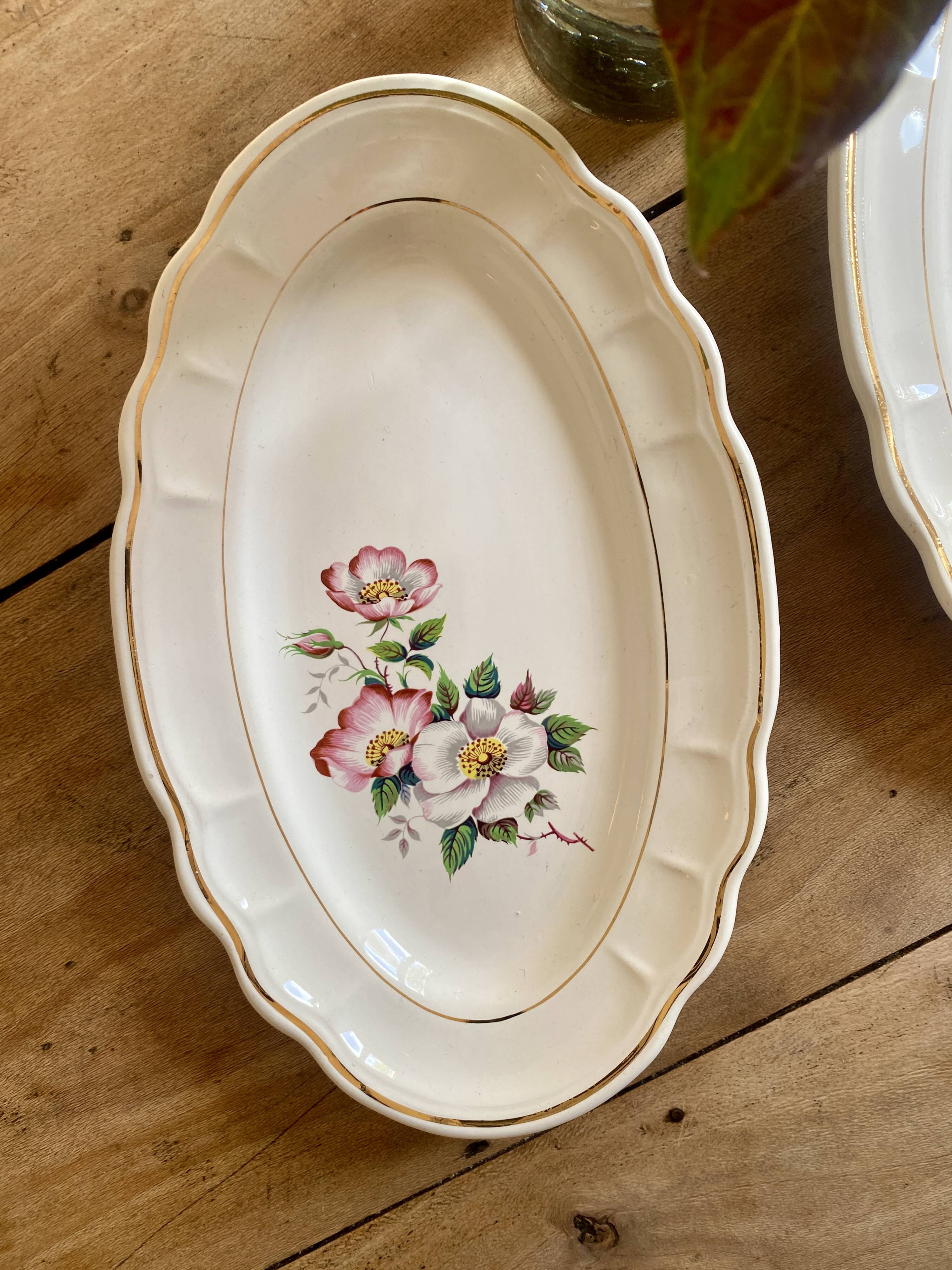 Lot de 2 plats ovales- raviers vintage Salins