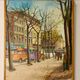 Vintage Large Modernist Original  Oil on Canvas" City Idyll" by - Vintage & Framed