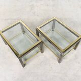 Hollywood Regency Two-Tier Sofa End Tables, 1970s, Set of 2
