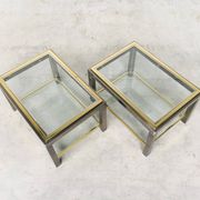 Hollywood Regency Two-Tier Sofa End Tables, 1970s, Set of 2