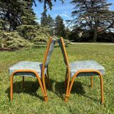 Pair of 2 Steiner Bow Wood chairs from the 1950s.