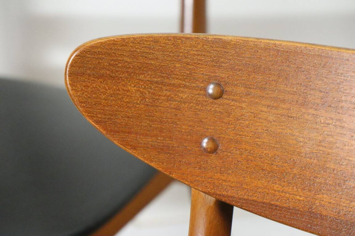 Set of 4 Danish Scandinavian teak chairs, 1960