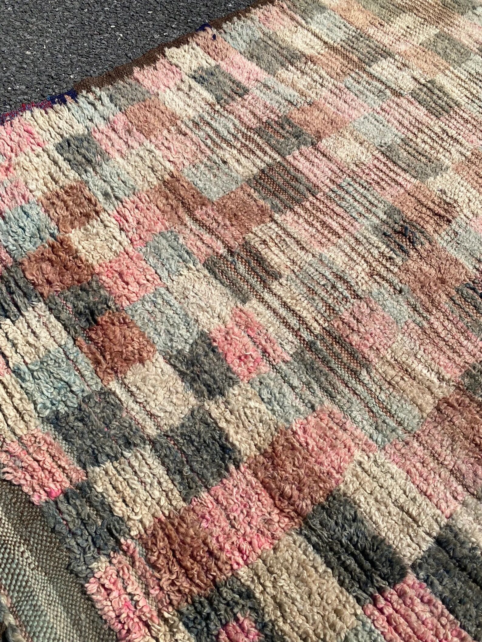 Modern berber rug boujad wool