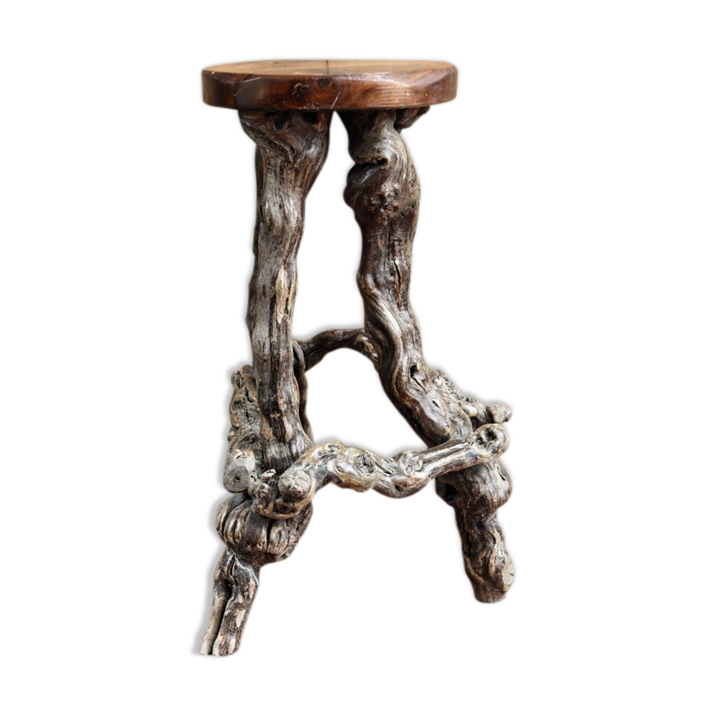 Brutalist stool, vines