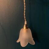 Opaline flower portable lamp