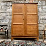 Modernist wardrobe René Gabriel in oak feet compass years 1950