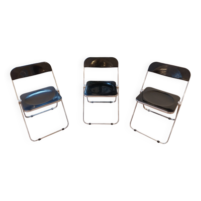 Trois chaises Plia noires – Anonima Castelli