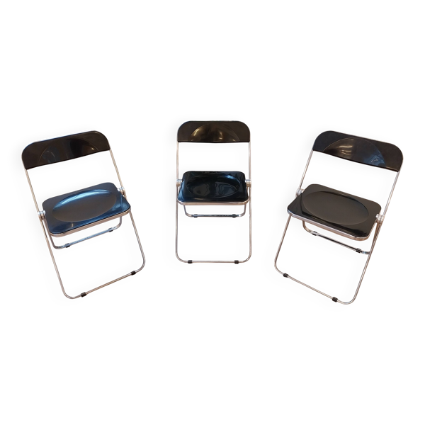 Trois chaises Plia noires – Anonima Castelli