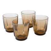 Lot de 4 verres à eau en verre fumé Duralex, 1970