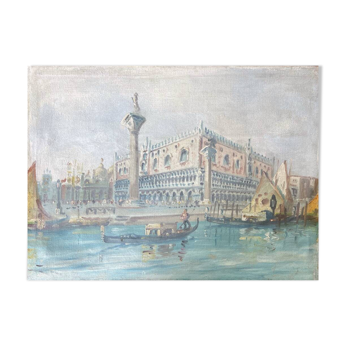 View Of Venice, 20th Century, Unsigned, Oil On Canvas, 38.5x28.5cm, Unframed