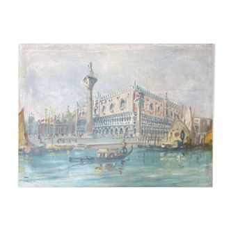 View Of Venice, 20th Century, Unsigned, Oil On Canvas, 38.5x28.5cm, Unframed