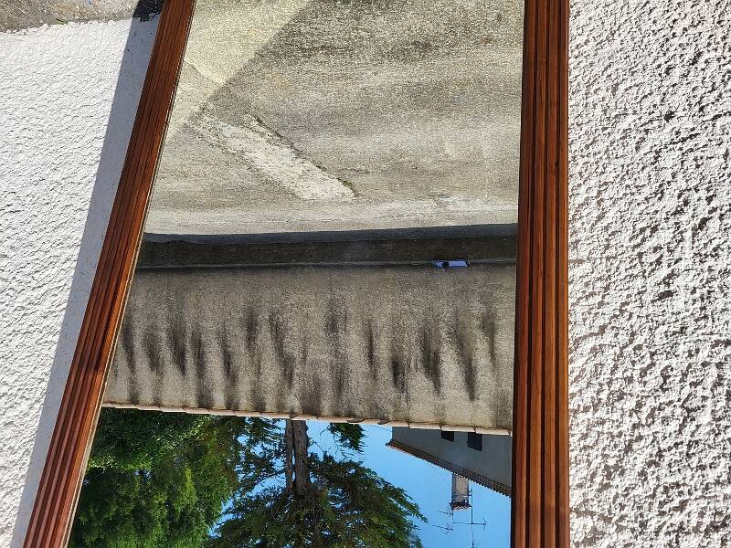 Large old mirror walnut wood frame