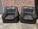 Pair of patinated leather club armchairs