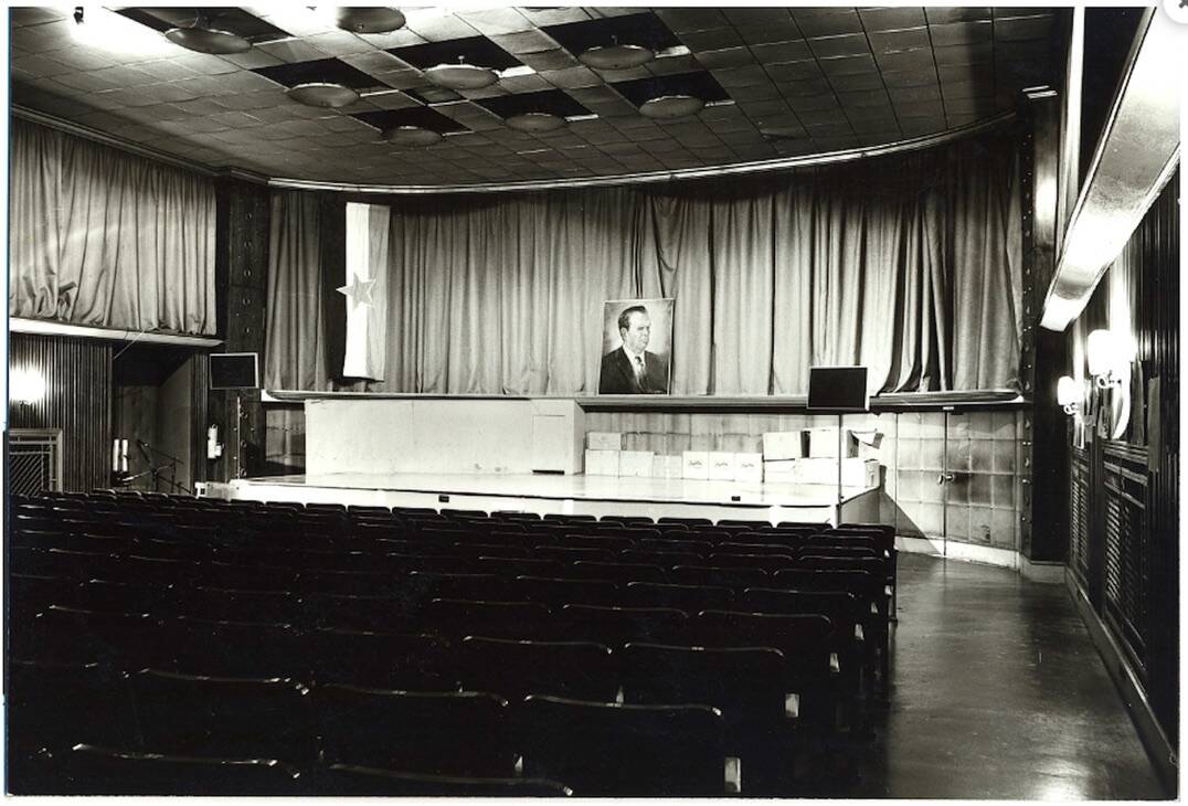 Large flush mount indirect light ceiling fixture from the Filmcasino in Vienna, 1950s.