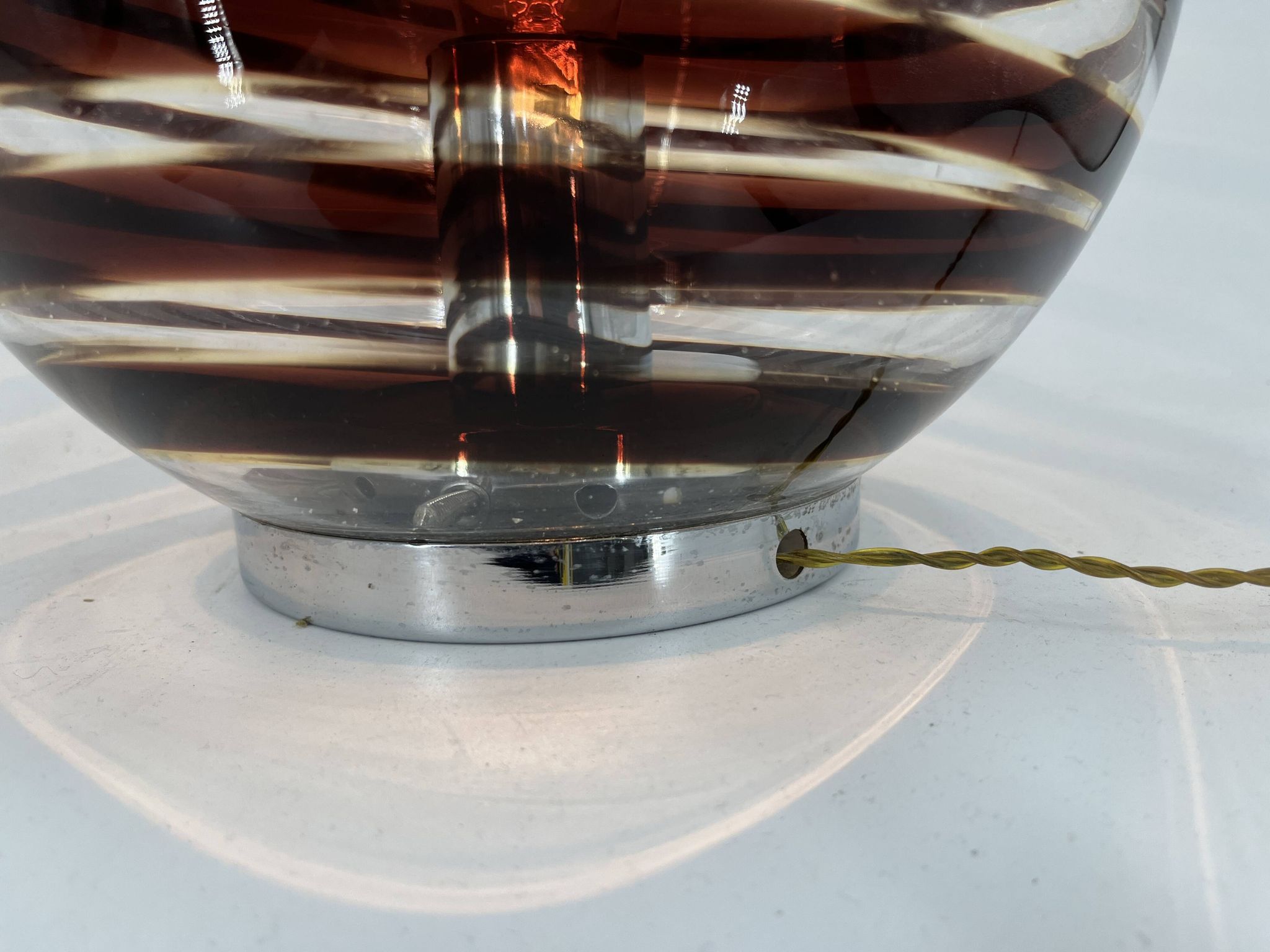 Pair of murano swirl glass table lamps, 1970s