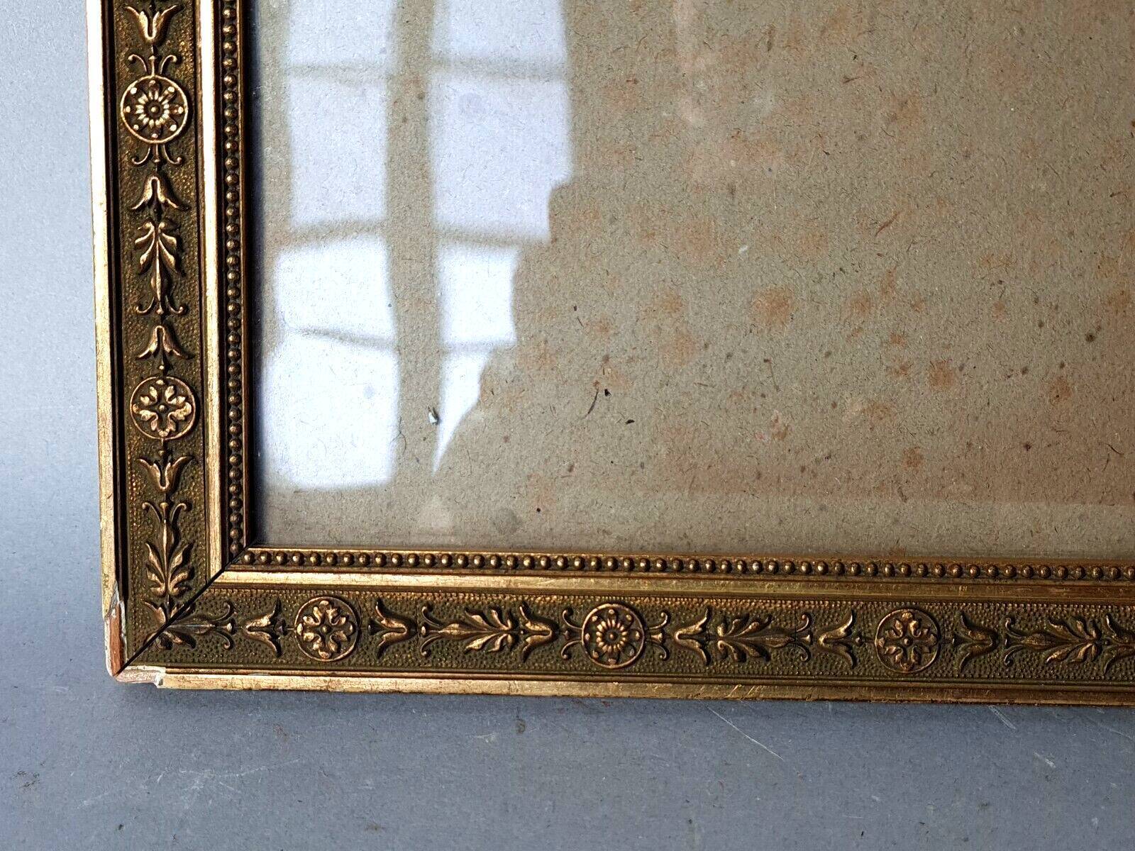 Old frame wood stucco gilding original 67x42 foliage 63x38 cm + glass SB