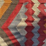 Multicoloured handmade wool kilim rug. Turkey, 1970s.