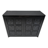 Black brutalist side cabinet, 1970s