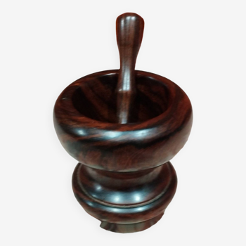 Mortar and pestle in turned wood