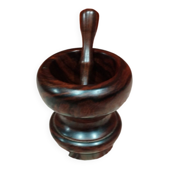 Mortar and pestle in turned wood