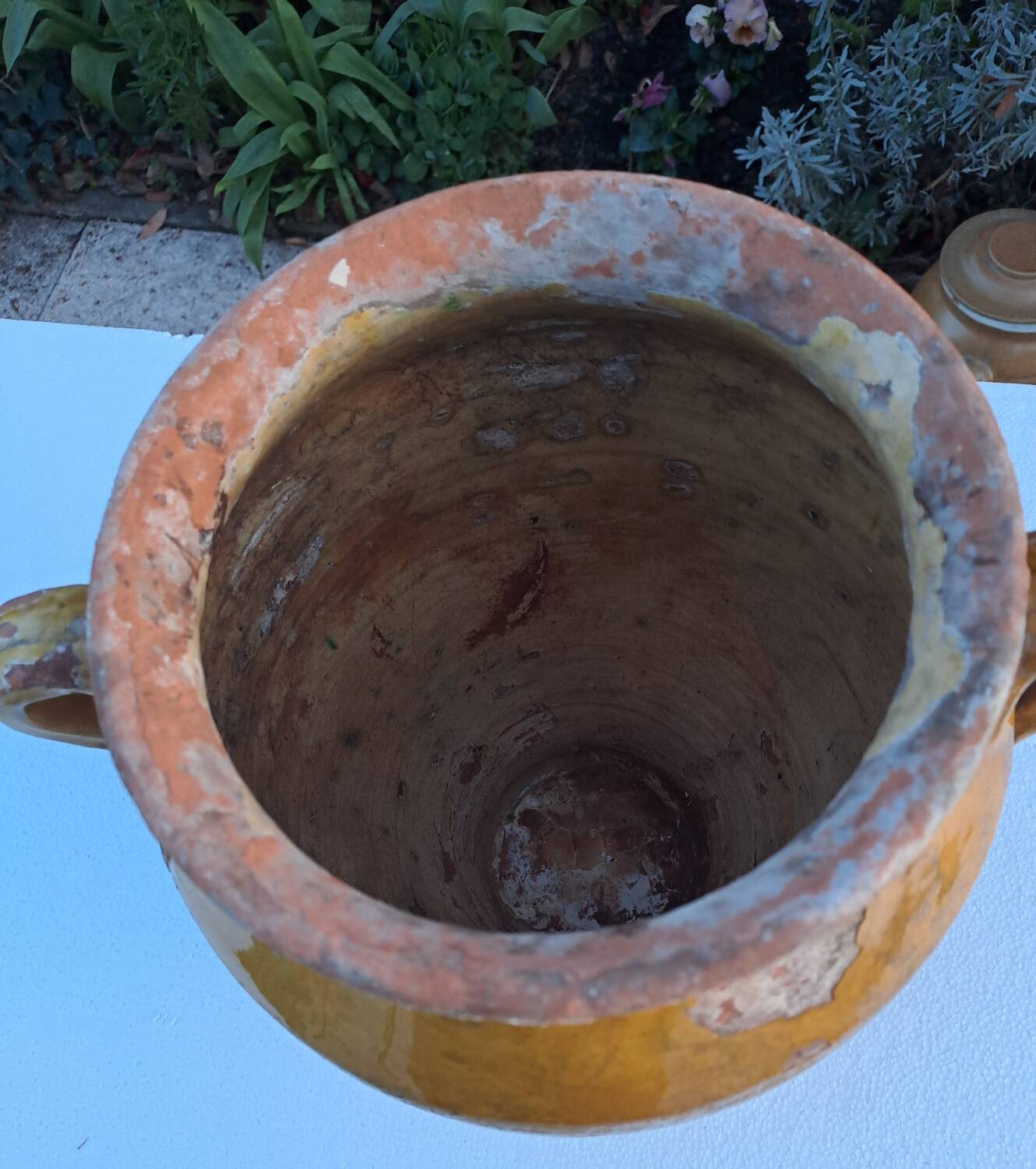 Pot à graisse vernissé jaune XIX ème Sud-ouest