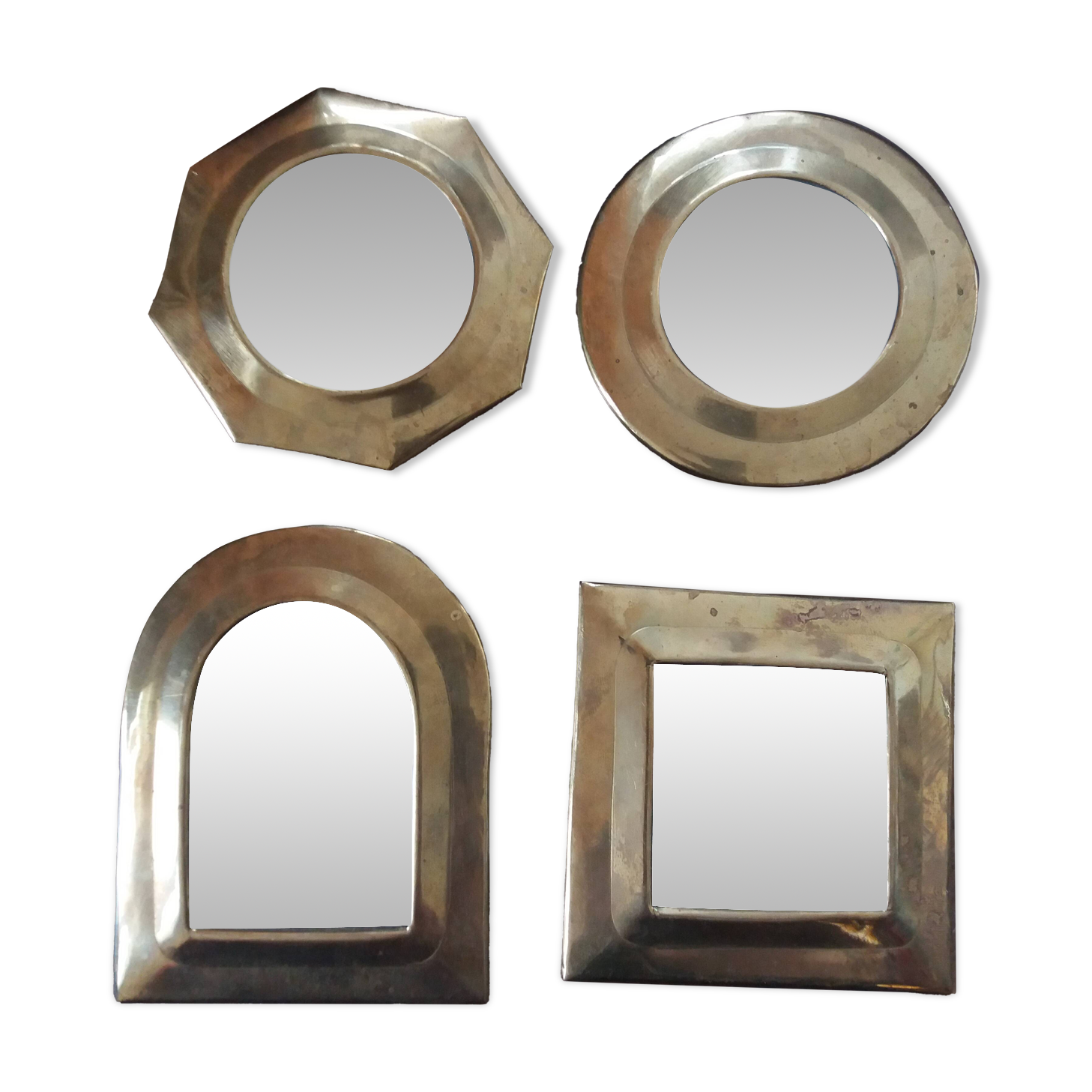 Moroccan brass mirror, set of 4