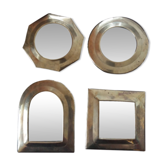 Moroccan brass mirror, set of 4