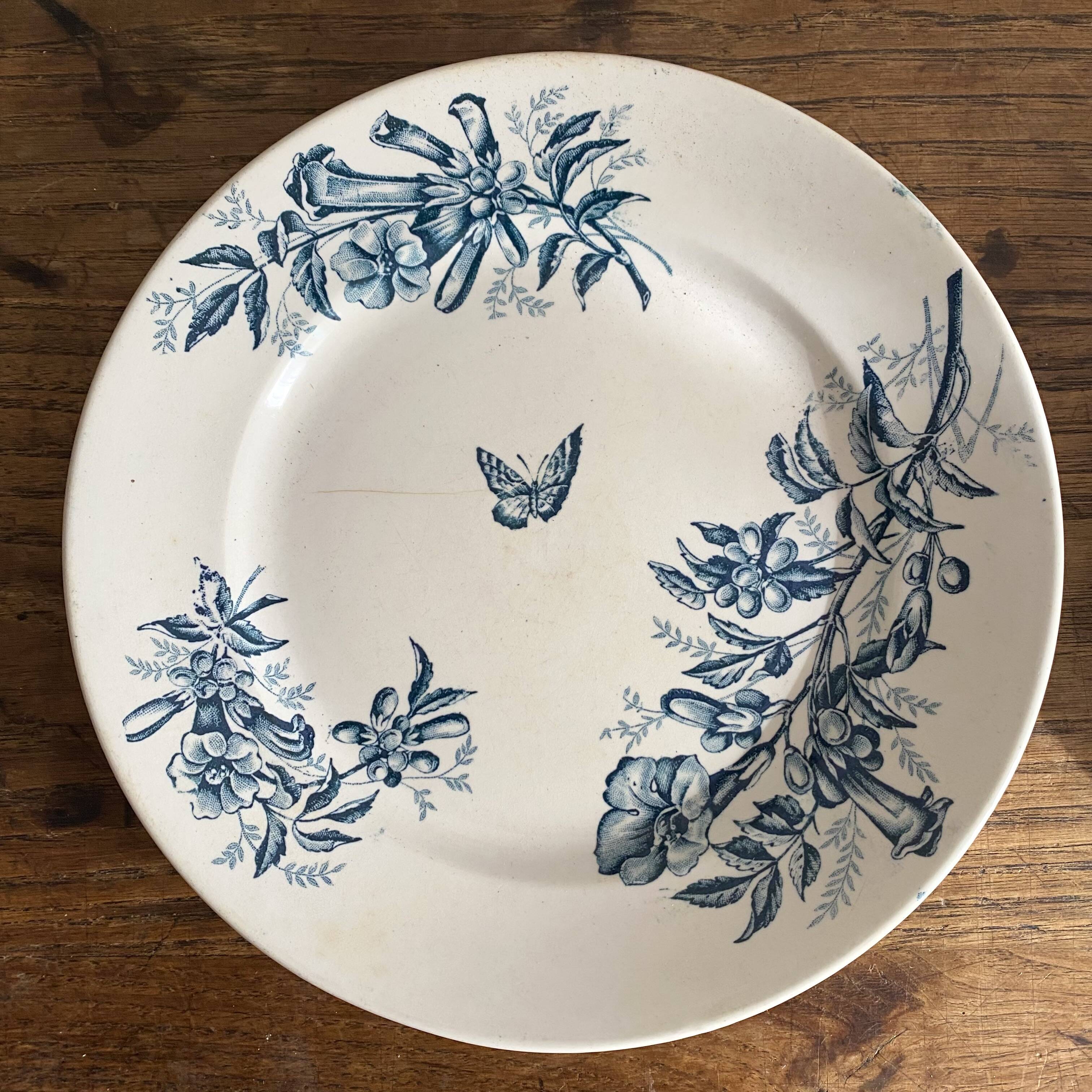 Badonviller ironstone dessert plates "Virginia Jasmine"