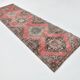Classic Pattern Red & Green Vintage Runner Rug, 104x344Cm