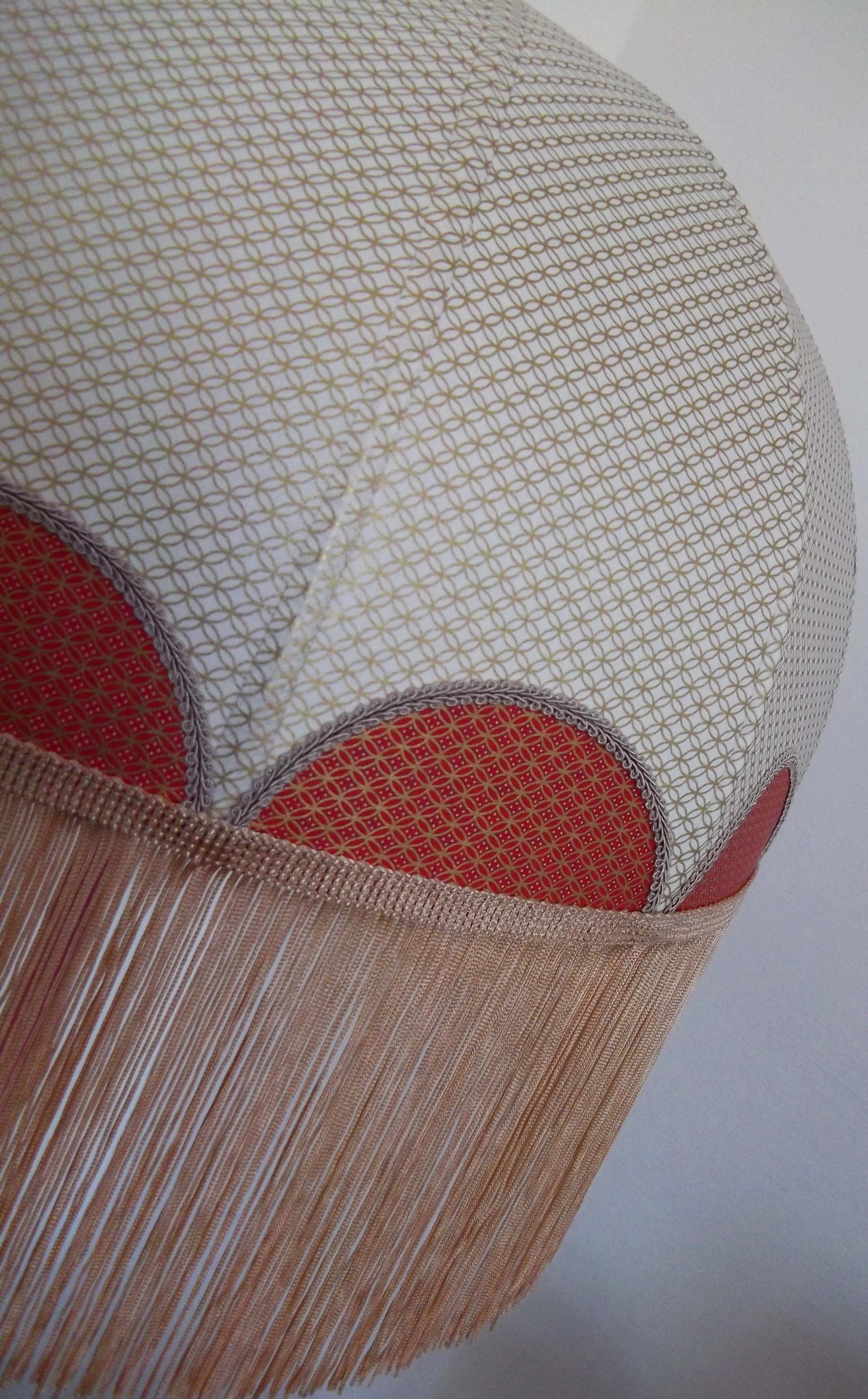 Lampshade "Vilma" in Japanese paper with fringe