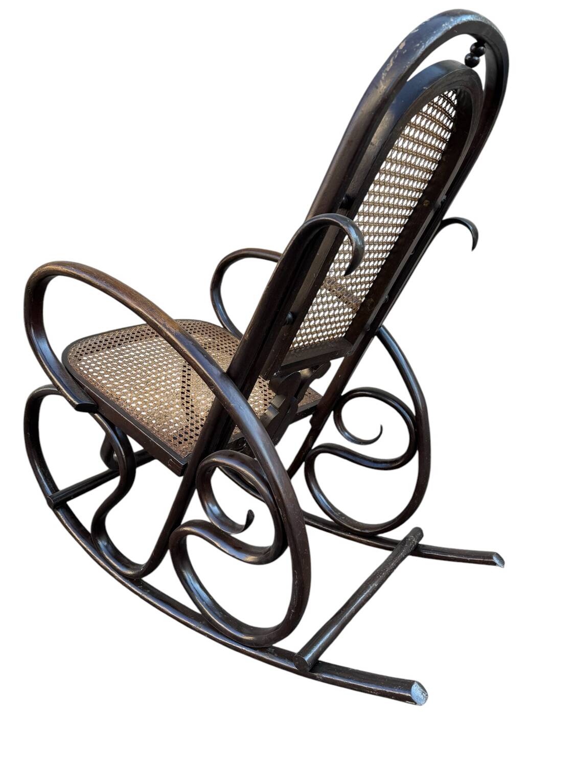 Set de 2 Rocking-chairs Style Thonet Cannée