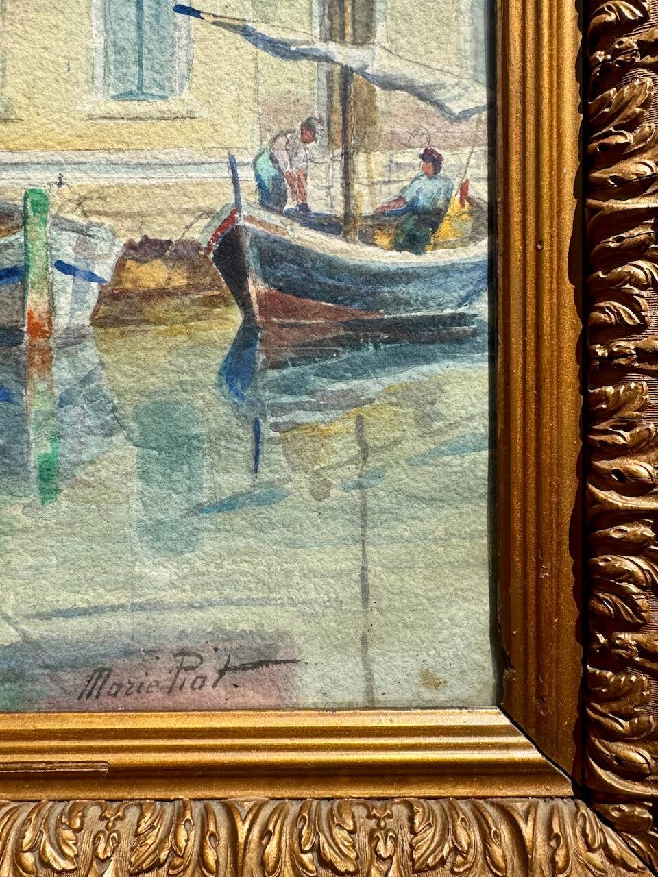Old painting, Marine, signed Marie (1880-1977)