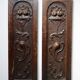 Pair of decorative wall panels in carved wood from the 19th century.