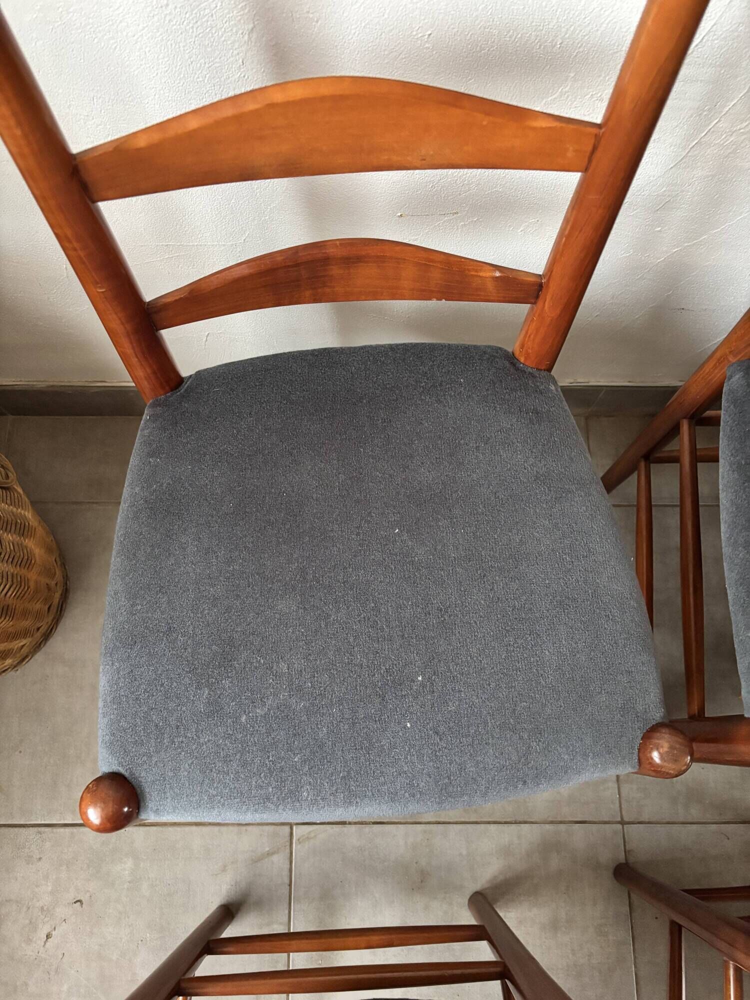 Set of 8 Scandinavian ladderback chairs, 1960s.