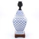 White and blue porcelain lamp