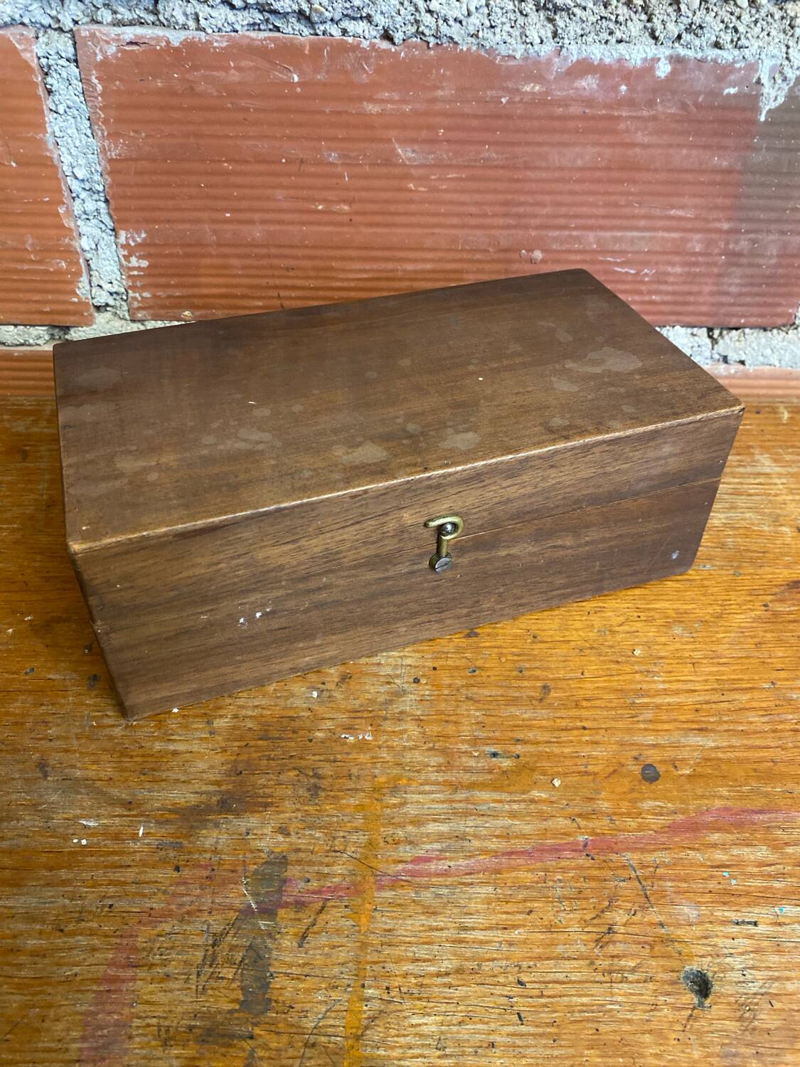 Antique wooden box with vintage clasp