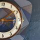 Vintage formica clock silent trapeze wall pendulum "Grey blue"