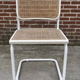 Set of 4 Cesca b32 model chairs in white by Marcel Breuer