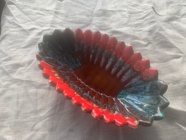 Fruit cup in enamelled ceramic stamped Vallauris, vintage 1960