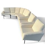 Rare panoramic sofa and two armchairs “G10” set by Pierre Guariche