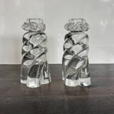 Pair of signed Baccarat Aladin candlesticks