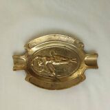 Ashtray representing an oriental dancer in gold metal