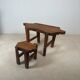 Designer desk, console table and matching stool